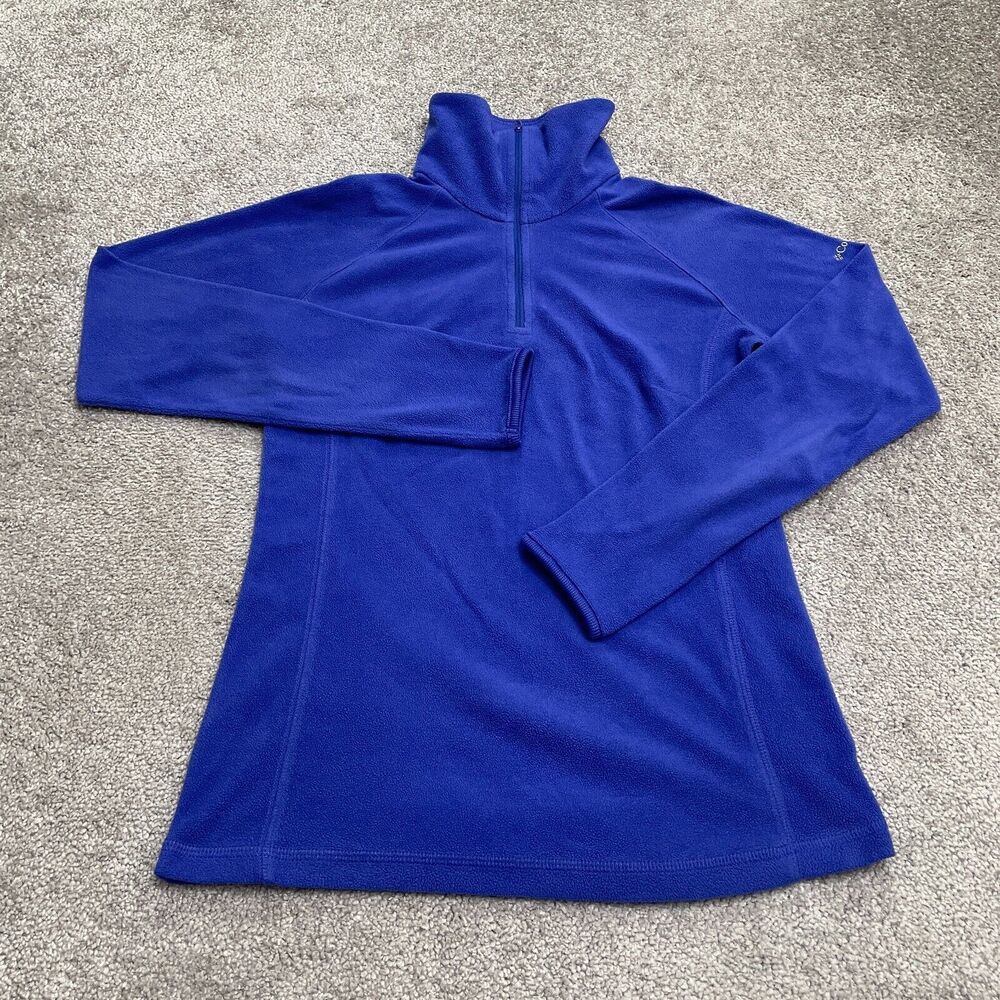Columbia Glacial IV Fleece Jacket Womens Small Blue 1/4 Zip Lightweight Outdoor